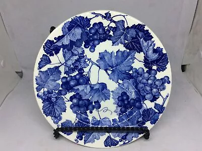 La Primula Blue Grapes & Leaves White Rimmed Salad Plate MADE IN ITALY 8” • $16.99