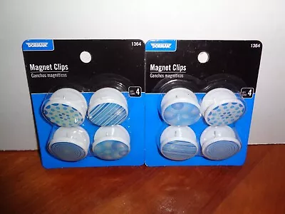 8 Dorman 1-1/4-inch Magnetic Clips Blue/White 2 Packs Of 4 For Office Or Kitchen • $9.95