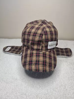 Canadian Club Plaid Ski Snow Trapper Sherpa Ear Beanie Visor Hat Warm  RARE  • $40