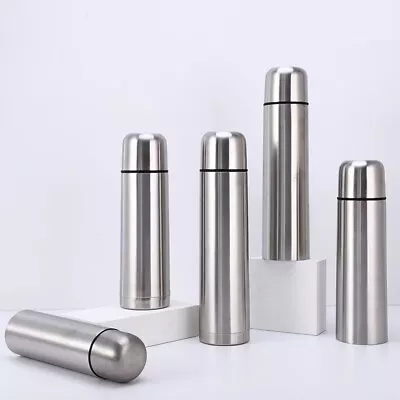 0.75L/1L Stainless Steel Vacuum Flask Hot Cold Tea Drink Thermos Camping Travel • £9.85