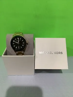 Michael Kors Layton MK8816 Men's Watch Gold Tone Black Dial MSRP $250 Brand New • $129