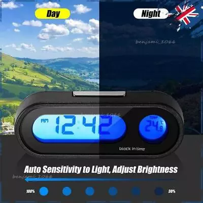 Mini 2 In 1 LED Digital Car Clock Thermometer Temperature Auto LCD Backlight • $11.11