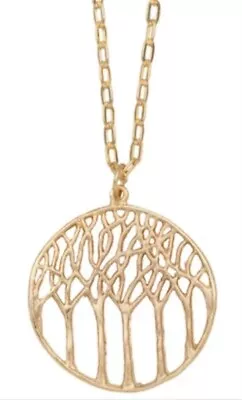 MERCEDES SHAFFER 24K Gold Plated  Tree Of Life  Round Pendant • $25
