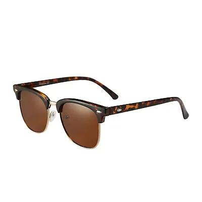 Komonee Tortoise Shell Designer Horn Rimmed Half Frame Sunglasses Classic Style • £59.95