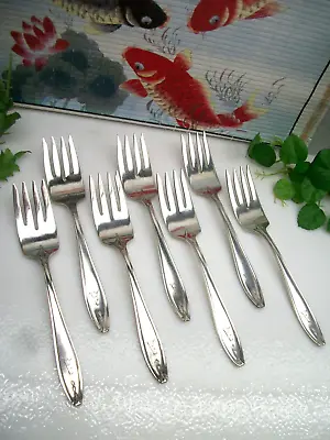 7  Antique 1835 R-Wallace Silver  HOSTESS   Silverplate  Salad Forks   1920 • $29.98