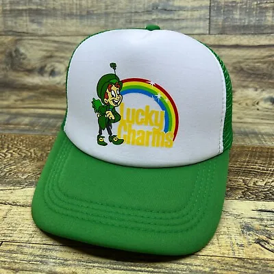 Lucky Charms Mens Trucker Hat Green Snapback Retro Vintage 80s Cereal Ball Cap • $19.99