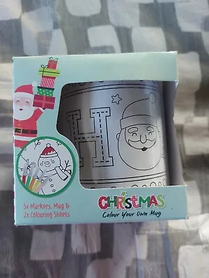 Christmas Colouring Mug - Toy Stocking Bag Filler Craft Paint Your Own • £3.99