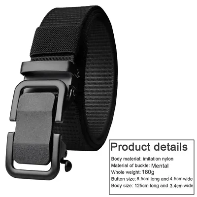 Men's Ratchet Belt Nylon Web Belts For Men With Automatic Slide Buckle 1.3 Inch • $11.49