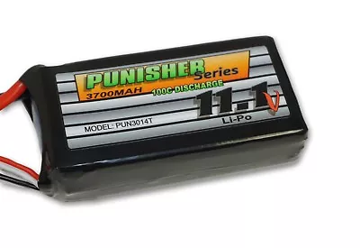 Punisher Series  Shorty Pack  3700mah 100C 3cell Lipo (Traxxas) 11.1V Battery • $49.95