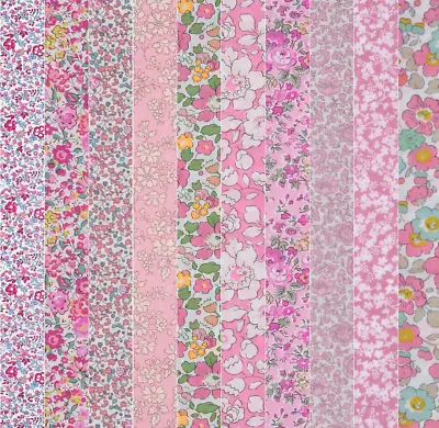 10 Pack Bundle Liberty Fabric Tana Lawn (Pinks) • £7