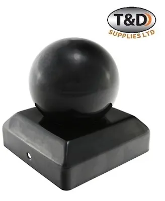 50mm (2 ) Epoxy Black Metal Round Ball Fence Post Caps  • £6.50