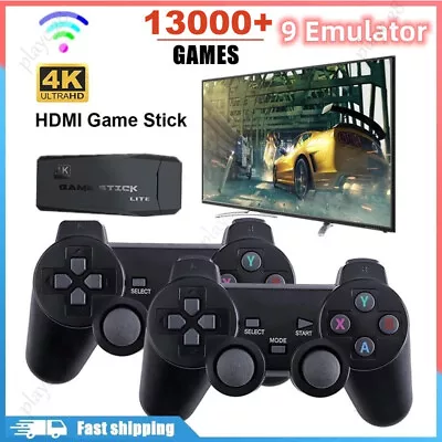 4K HDMI TV Game Stick Built-in 64GB 13000+ Video Games Console Wireless Gamepad • $29.99