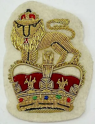 Vintage British Canadian Officer Bullion Patch Badge Beret Lion Crown • $59.95