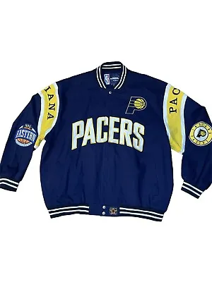 Indiana Pacers Men’s Y2K Button Coat Size 3XL Pacers Spell Out JH Design NBA • $125