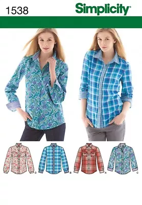 Simplicity Ladies Sewing Pattern 1538 Long Sleeve Buttons Front Shirts (Simpl... • £6.50