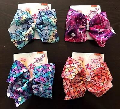 Jojo Siwa 8” Large Mermaid Bows Girls Hair Accessories Hair Clip (4)pcs/lot NWT✨ • $3.50