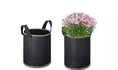 6-Pack - 5 Gallon Nonwoven Grow Bags Aeration Fabric Pots With Handles Black • $13.98