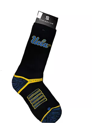 STRIDELINE Men's UCLA Bruins Premium Crew Socks - Black & Blue - One Size 8-12 • $19.79