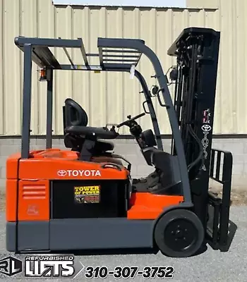 TOYOTA 7FBEU15 Sit Down 3 Wheel Electric Forklifts 189  3 Stage LOW HOURS • $14950