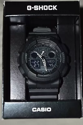 Casio G-Shock GA-100 Watch Black Resin Strap Anti-Magnetic Analog-Digital GA100 • $59.99