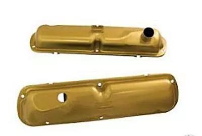 1962-97 Sb Ford Gold Steel Oe Stock Style Valve Covers 260 289 302 347 351w 5.0 • $109.95