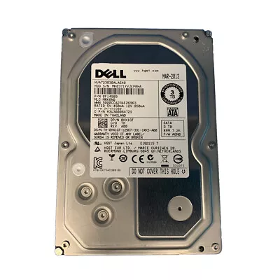 Hx1gt 0hx1gt Hua723030ala640 Dell 3tb 7.2k 3g Lff 3.5  Sata Hard Drive • $49.99