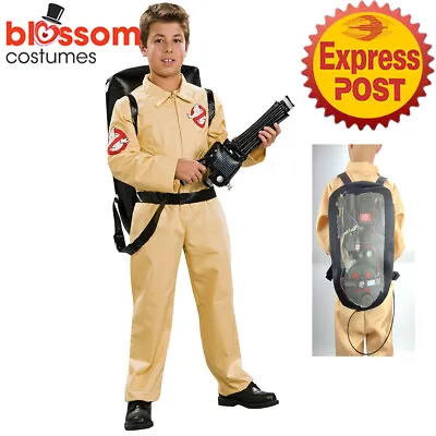 N954 Boys Ghostbusters Costume Kids Ghost Catchers Child 80s Halloween Jumpsuit • $42.70