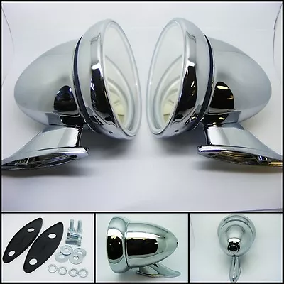 Classic Mini Wing Mirror Chrome Bullet Racing PAIR Car Mg Triumph Austin Morris • $47.94