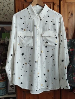 £68 • Buy Equipment Fabulous Star Print Signature Silk Shirt Size M.