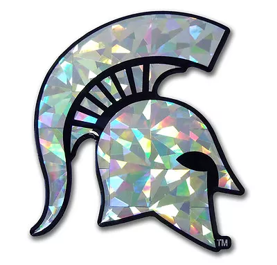 Michigan State University Spartans Silver Reflective 3d Domed Logo Vinyl Decal • $19.99