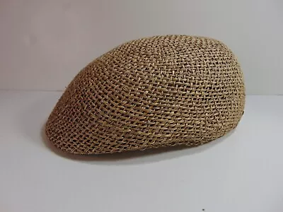 Country Gentleman Mens Vintage Straw Newsboy Cabbie Flat Cap Hat Size Medium • $16.99