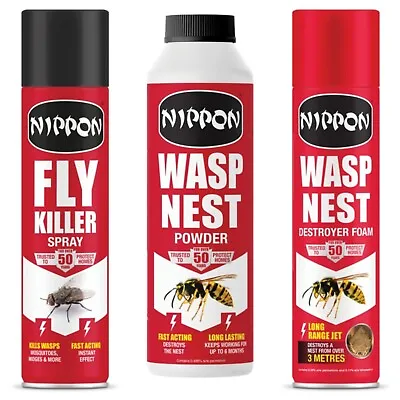 Nippon  Fly & Wasp Killer Wast Nest Destroyer Foam  Nest Powder Fly  Kill Spray • £9.99