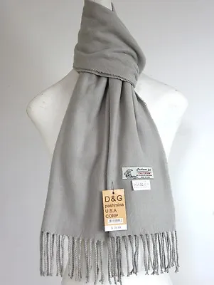 DG Men's Winter Scarf.Warm Solid Gray Cashmere Feel*Soft*Unisex • $9.95