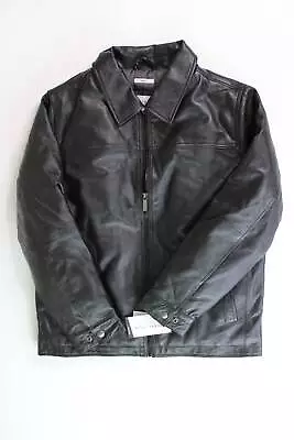 Perry Ellis Men's Leather Jacket  Black Medium • $56.70