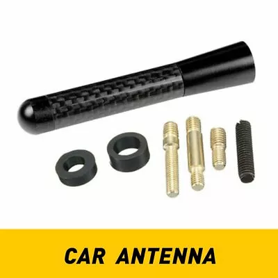 AUXITO 3inches Car Antenna Carbon Fiber Radio FM/AM Antena Black Kit Universal • $8.99