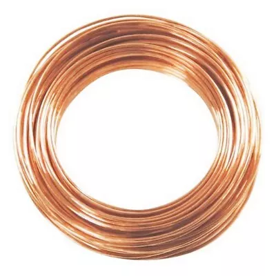 Bare Solid Copper Round Wire ( Dead Soft )  8 - 10 - 12 - 14 Ga. / 5 Ft Coil • $10.99