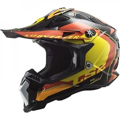 Ls2 Mx700 Subeverter Arched Black Yellow Red Dirtbike Enduro Atv Helmet Size Xl • $113.11