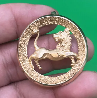 Vintage Signed TRIFARI Leo Lion Zodiac Gold Tone  Pendant Only • $33.99