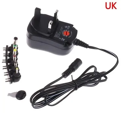 UK 3pin Universal AC/DC Power Supply Adapter / Charger 3v 4.5v 6v 7.5v 9v 12V • £8.49