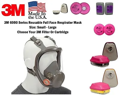3m Ppe Full Face Reusable Respirator Protection Facepiece Mask Cartridge Option • $189