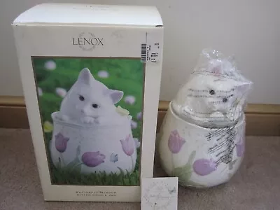 Lenox Butterfly Meadow Kitten Cat Cookie Jar Flowers Bees NEW • $34.99