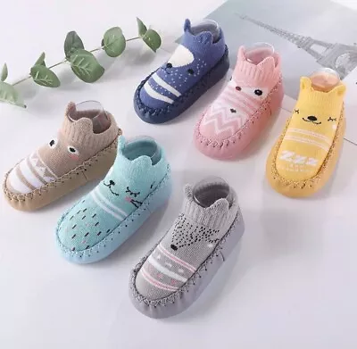 Baby Newborn Toddler Shoes Non-slip Slippers Casual Socks Indoor Breathable Kids • £5.25