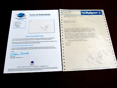 Michael Collins Buzz Aldrin Apollo 11 Astronauts Signed Auto Wh Mailgram Zarelli • $1299.99