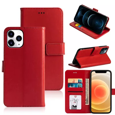 For IPhone 15 14 13 12 11 Pro Max Mini XS XR Leather Flip Wallet Case Card Cover • $10.99