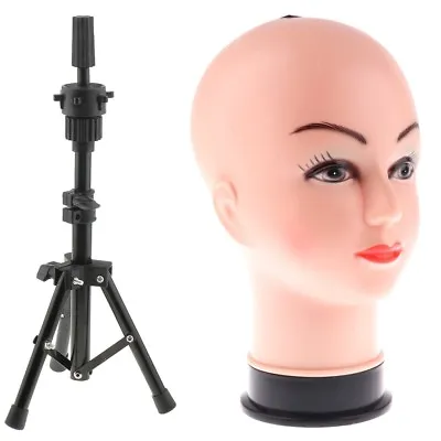 21  Cosmetology Mannequin Head With Tripod For Wig Making Head Stand Holder • £25.08