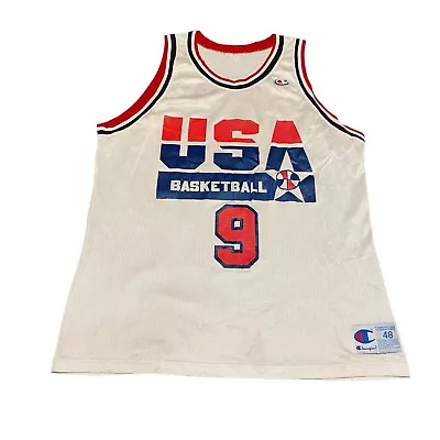 Vintage Jordan 9 Chicago Bulls Olympics USA 90s Basketball Jersey USA Made 48 L • $69.99