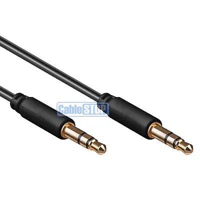 1.5m SLIM 3.5mm Mini Stereo Jack To Jack Plug Audio Headphone Car Aux Cable Lead • £2.97