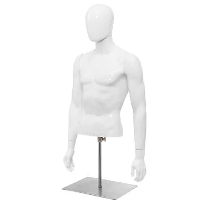 Mannequin Torso Manikin Dress Form Adjustable Male Half Body Model W/ Iron Stand • £69.95