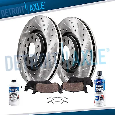 288mm Front Drilled Rotor + Brake Pad For Volkswagen Golf Jetta Beetle Audi A3 • $104.15
