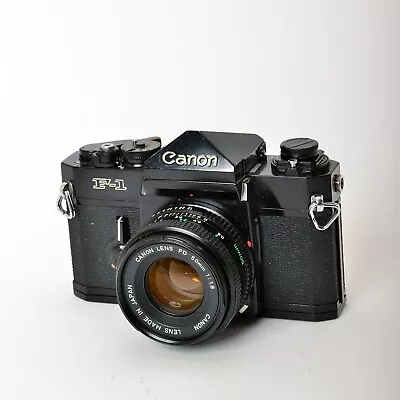Canon Original F-1 F1 35mm SLR Film Camera + FD 50mm F/1.8 Lens - SERVICED • £389
